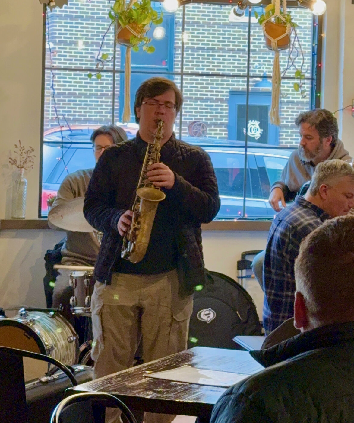 Andrew Wittmer at a Community Jazz Center jam session at The Cave, Des Moines