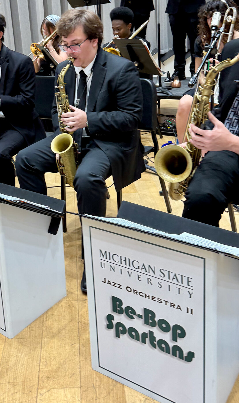 Andrew Wittmer performing with MSU Jazz Orchestra II at Murray Hall